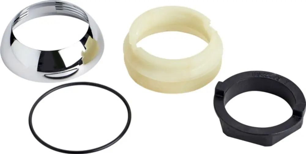 Abdeckkappe mit O-Ring und Gewindering in Chrom, geeignet für Produkte von Ideal Standard. Komponenten zur Montage oder Reparatur.
